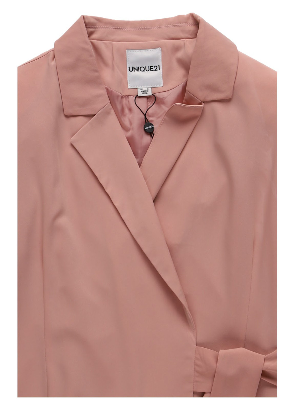 Розовое кэжуал платье на запах, платье-жакет Unique 21 однотонное
