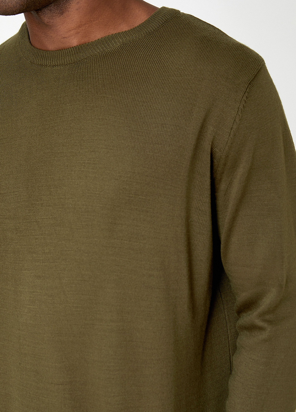 Оливковый (хаки) демисезонный свитер джемпер KOTON