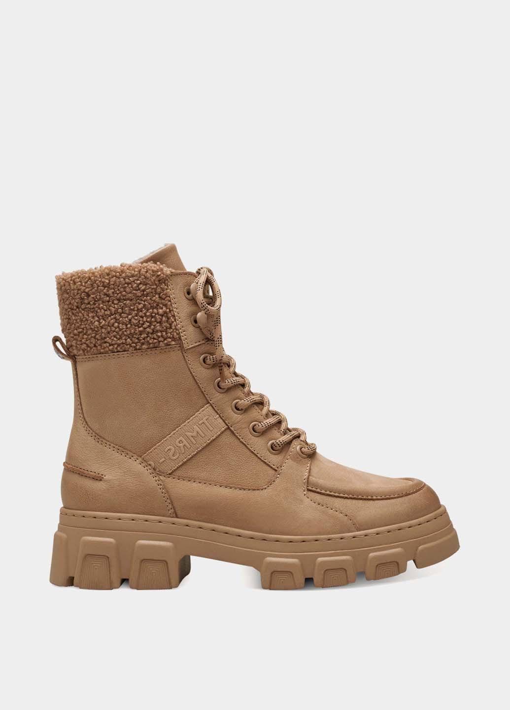 Зимние ботинки берцы Tamaris с мехом, на тракторной подошве из искусственного меха