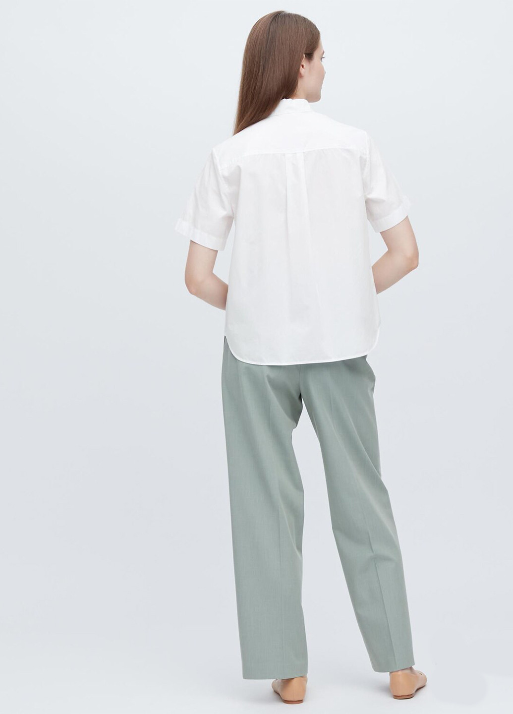 Белая классическая рубашка однотонная Uniqlo