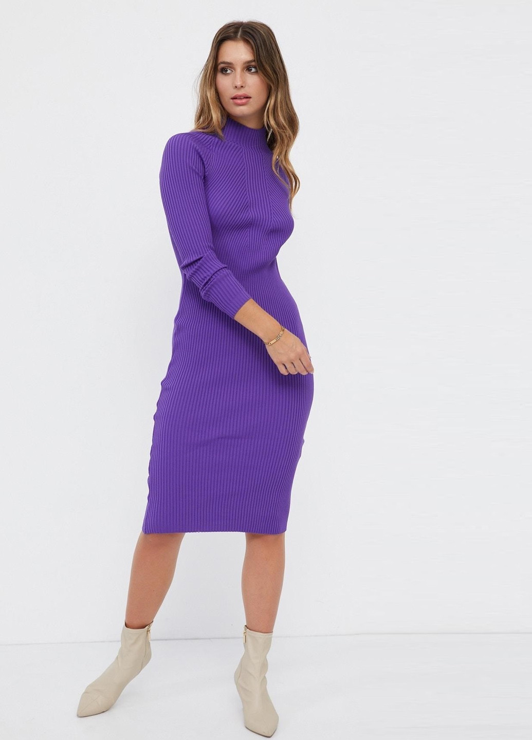 Фиолетовое кэжуал платье платье-водолазка Setre однотонное