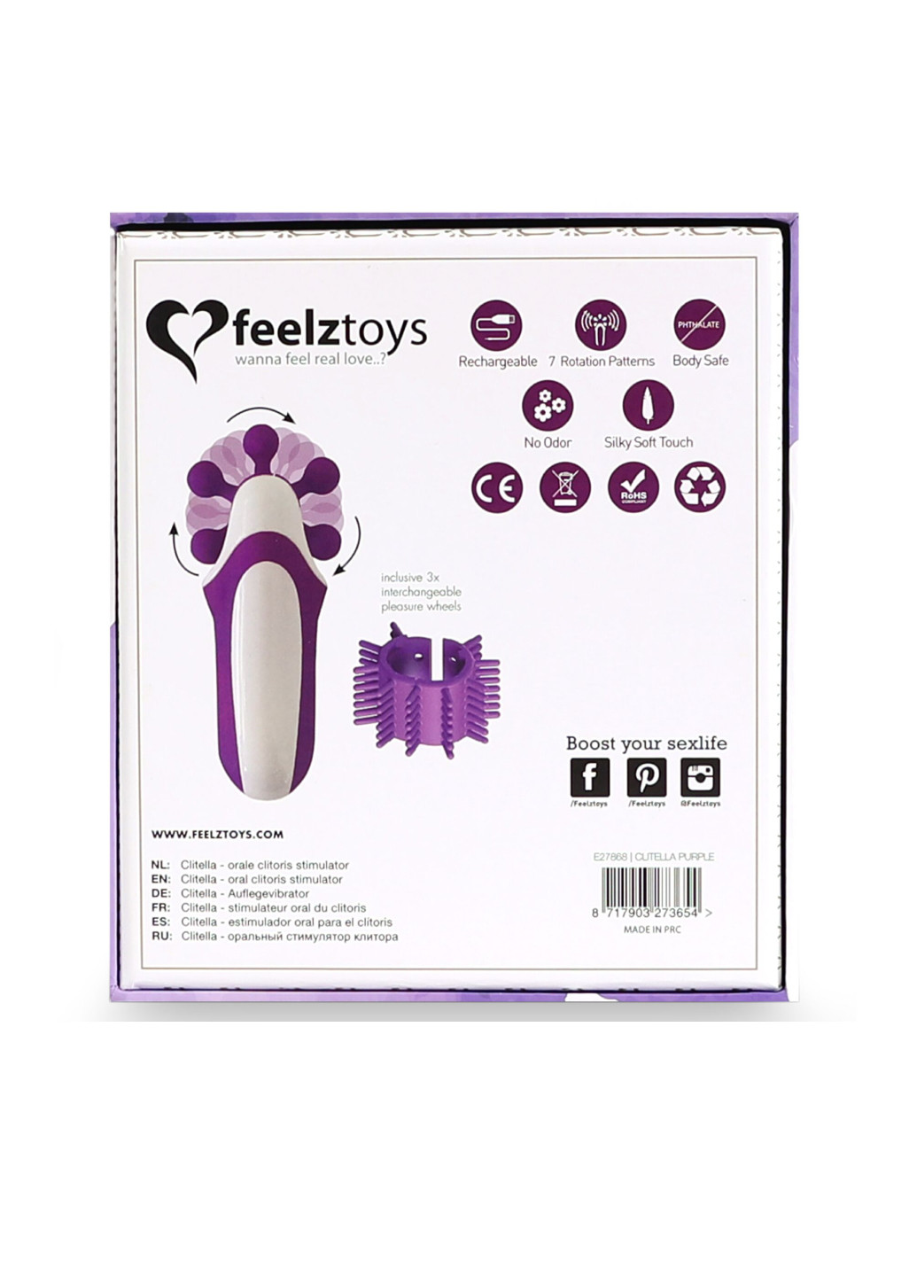 Стимулятор з імітацією оральних пестощів - Clitella Oral Clitoral Stimulator Purple FeelzToys (251954310)