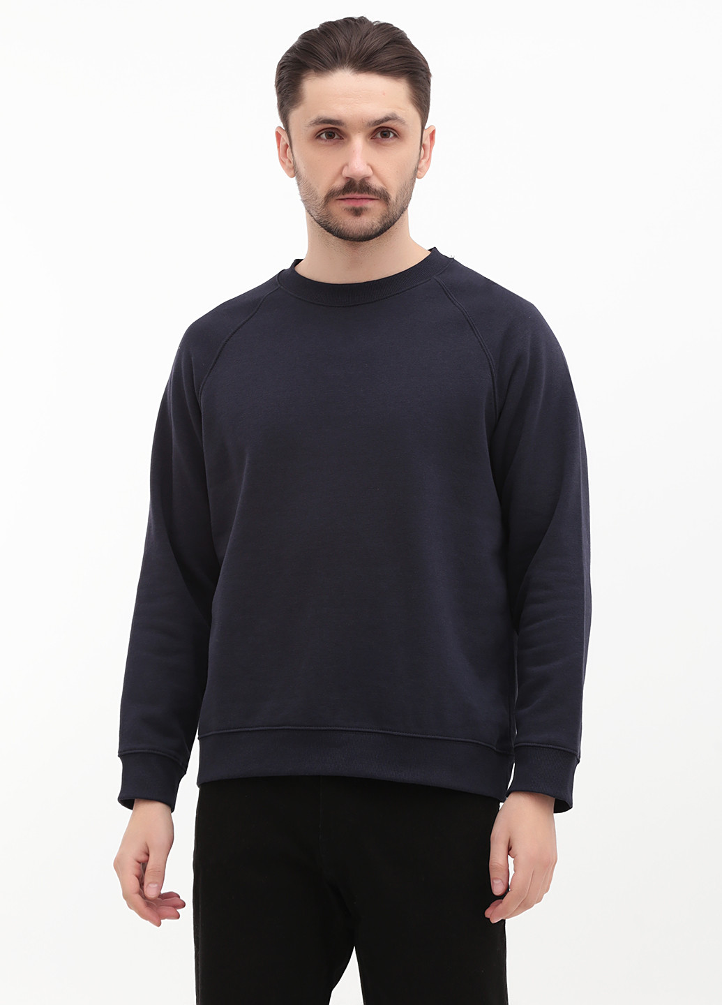 Темно-синий свитшот H&M однотонный без декора (317203510)