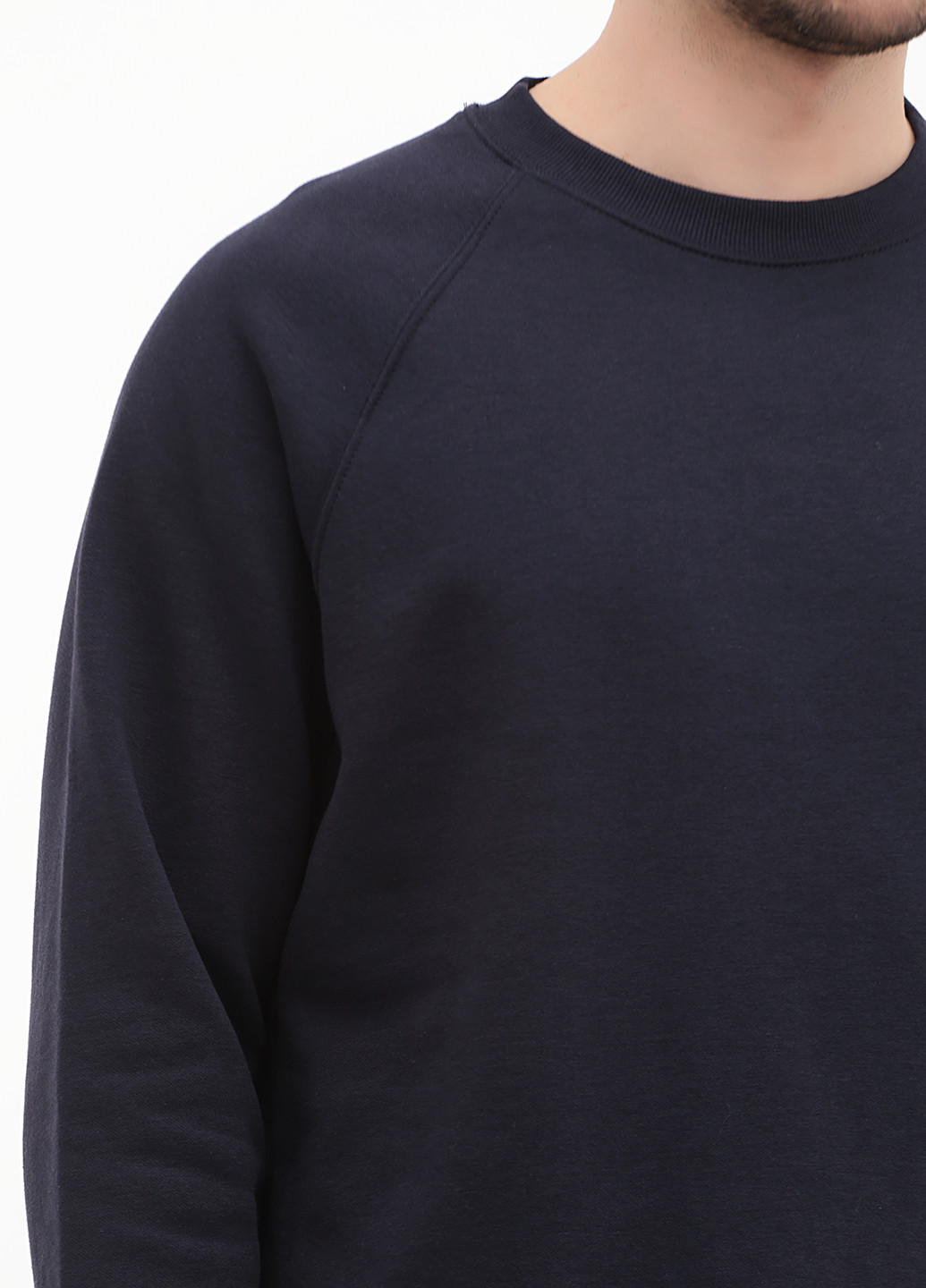 Темно-синий свитшот H&M однотонный без декора (317203510)