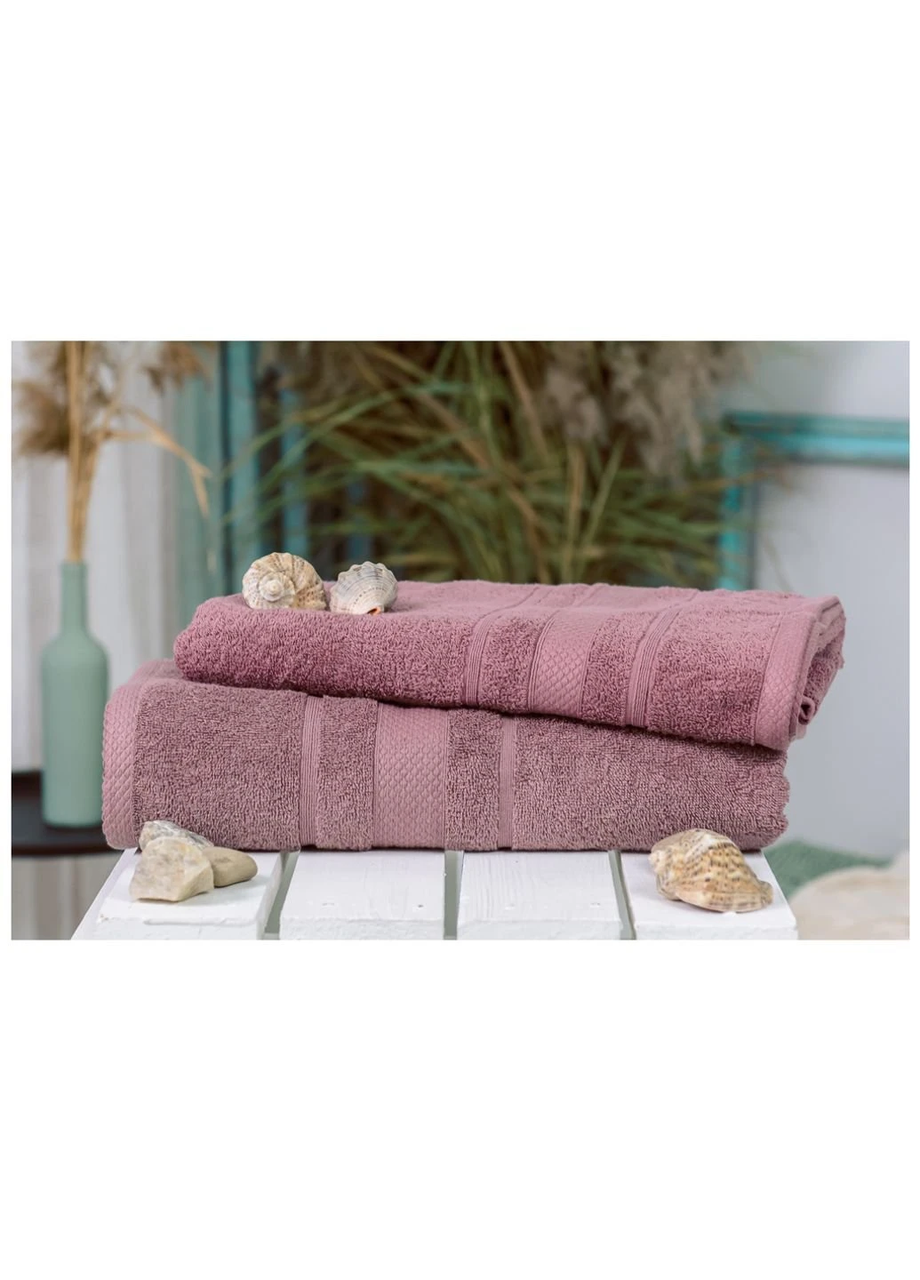 Рушник набір банний №5013 SoftNess Violet 50x90, 70x140 (2200003183054) Mirson фіолетовий