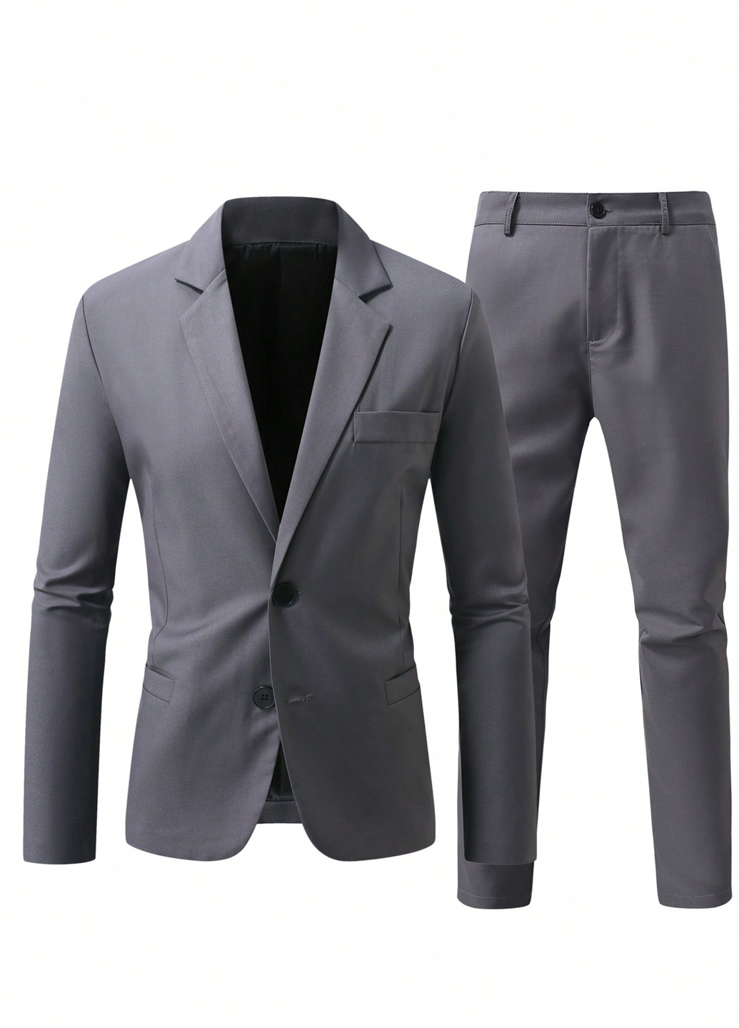 Темно-сірий демісезонний костюм (піджак, штани) брючний SHEIN