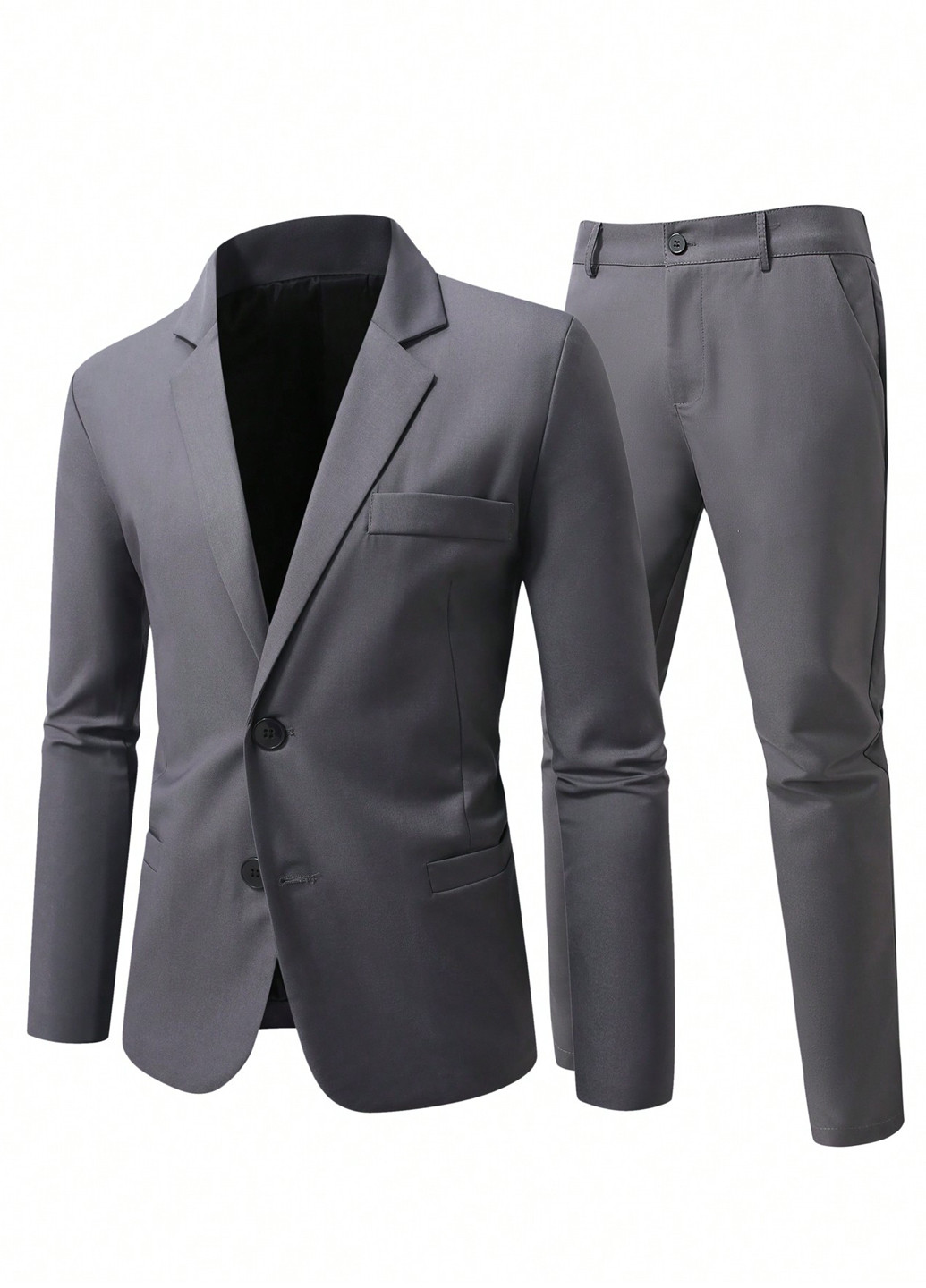 Темно-сірий демісезонний костюм (піджак, штани) брючний SHEIN