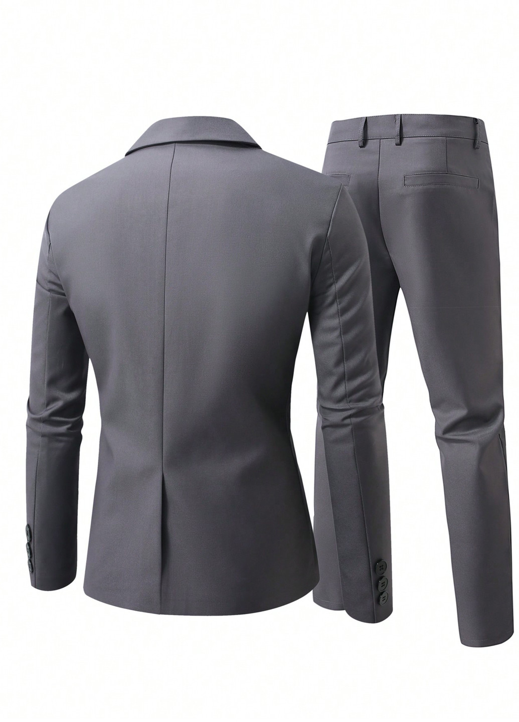 Темно-сірий демісезонний костюм (піджак, штани) брючний SHEIN