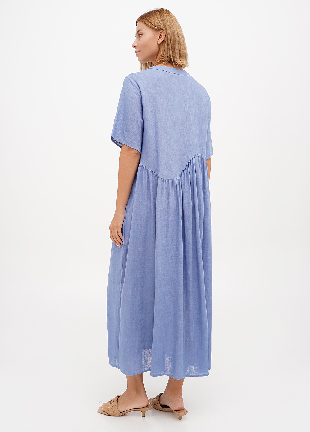 Блакитна кежуал сукня а-силует My Star однотонна