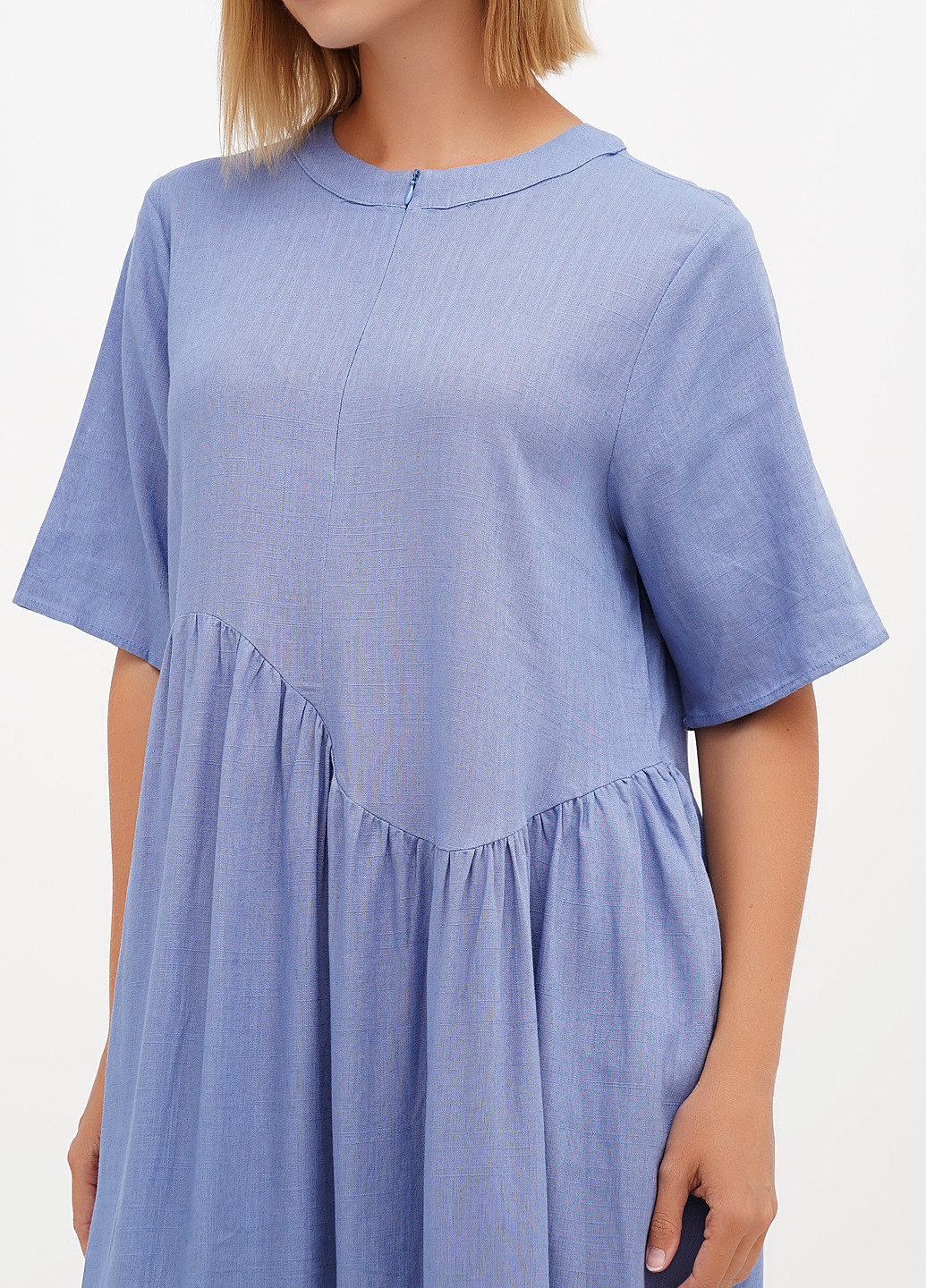 Блакитна кежуал сукня а-силует My Star однотонна