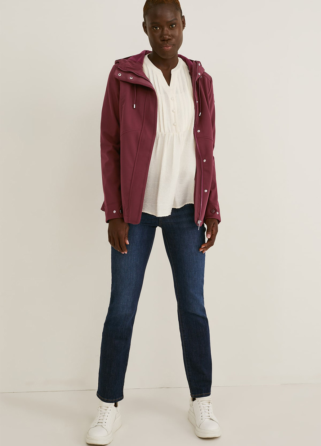 Бордовая демисезонная куртка C&A