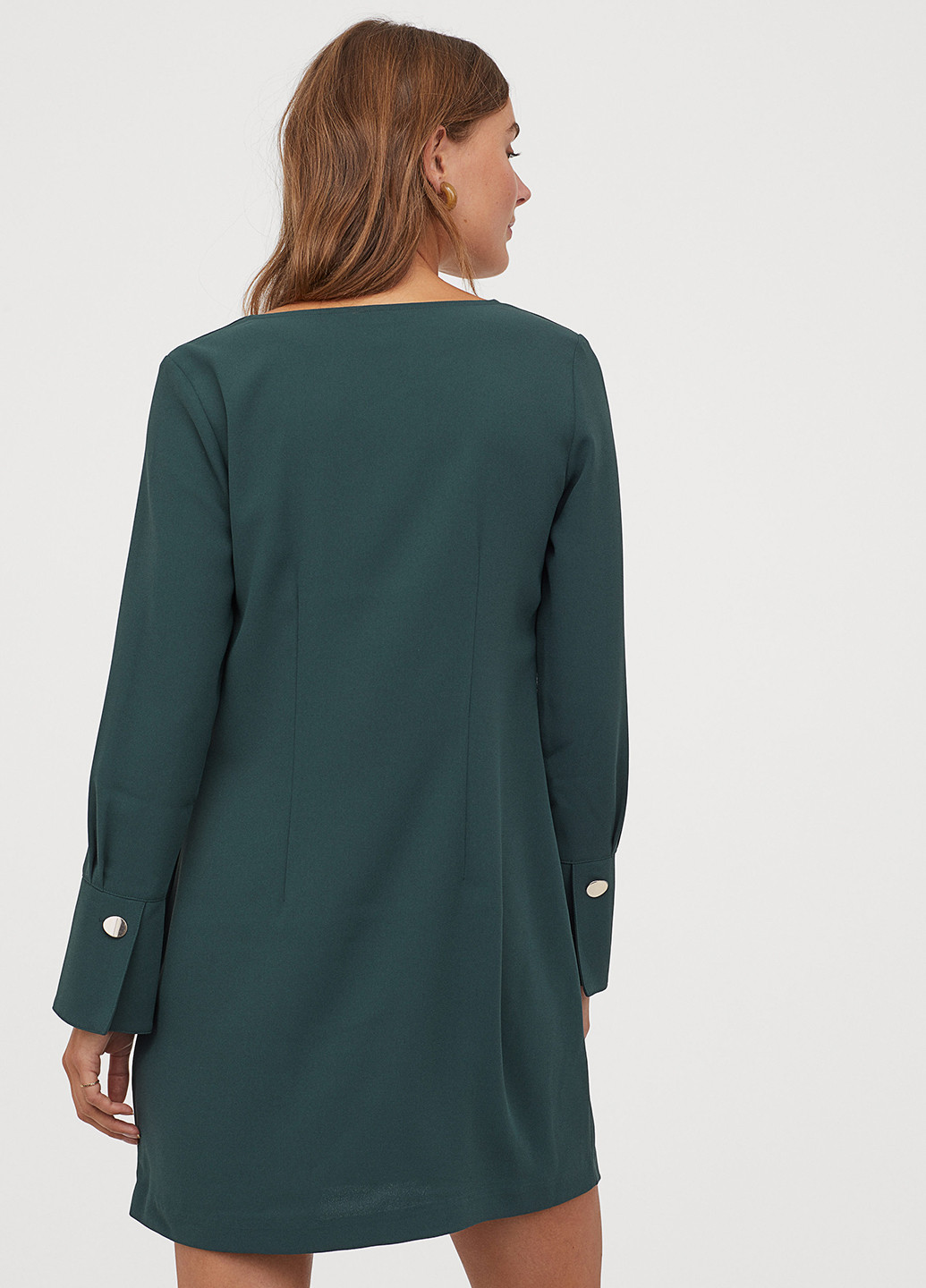 Темно-зеленое кэжуал платье а-силуэт H&M