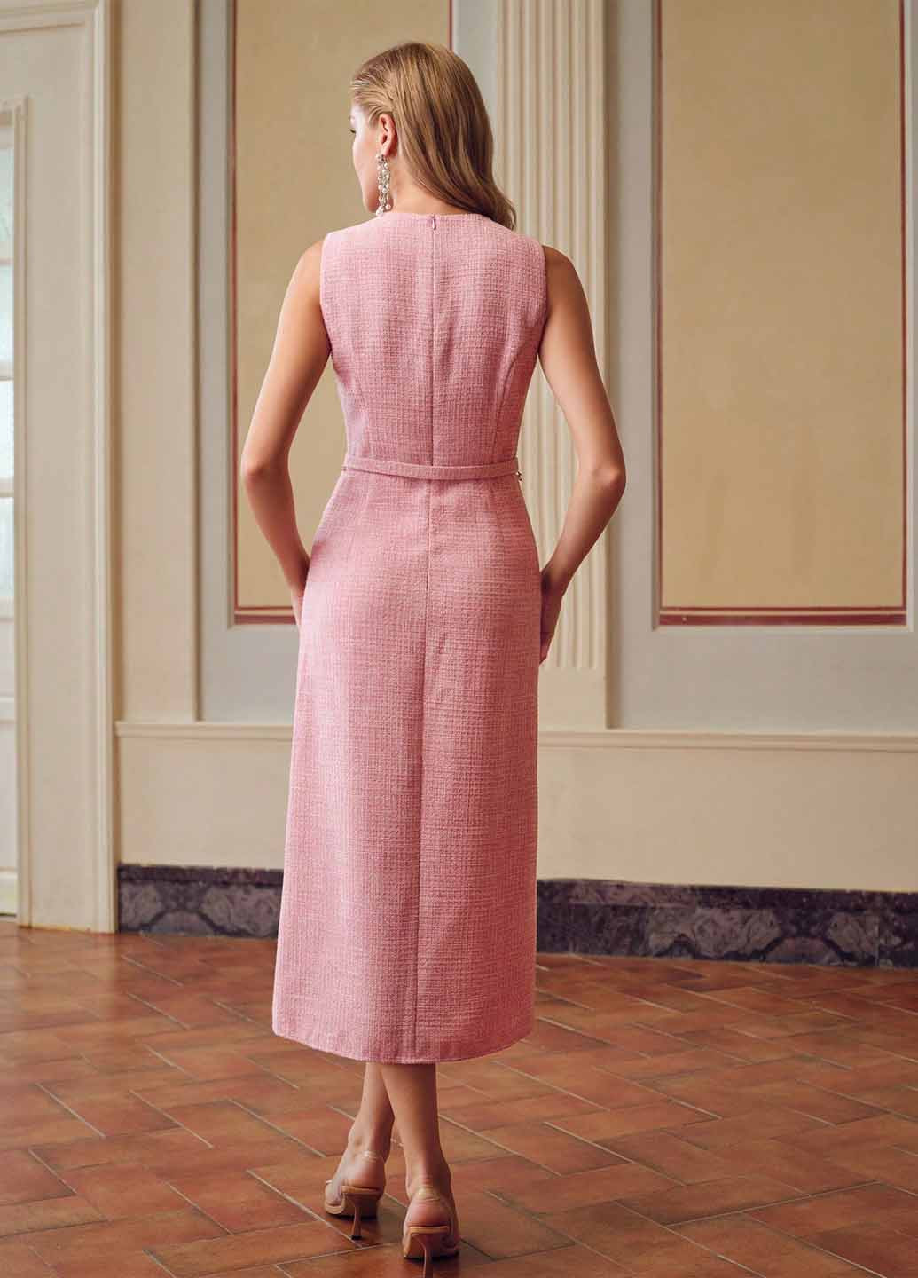 Рожева святковий, ділова сукня а-силует SHEIN однотонна