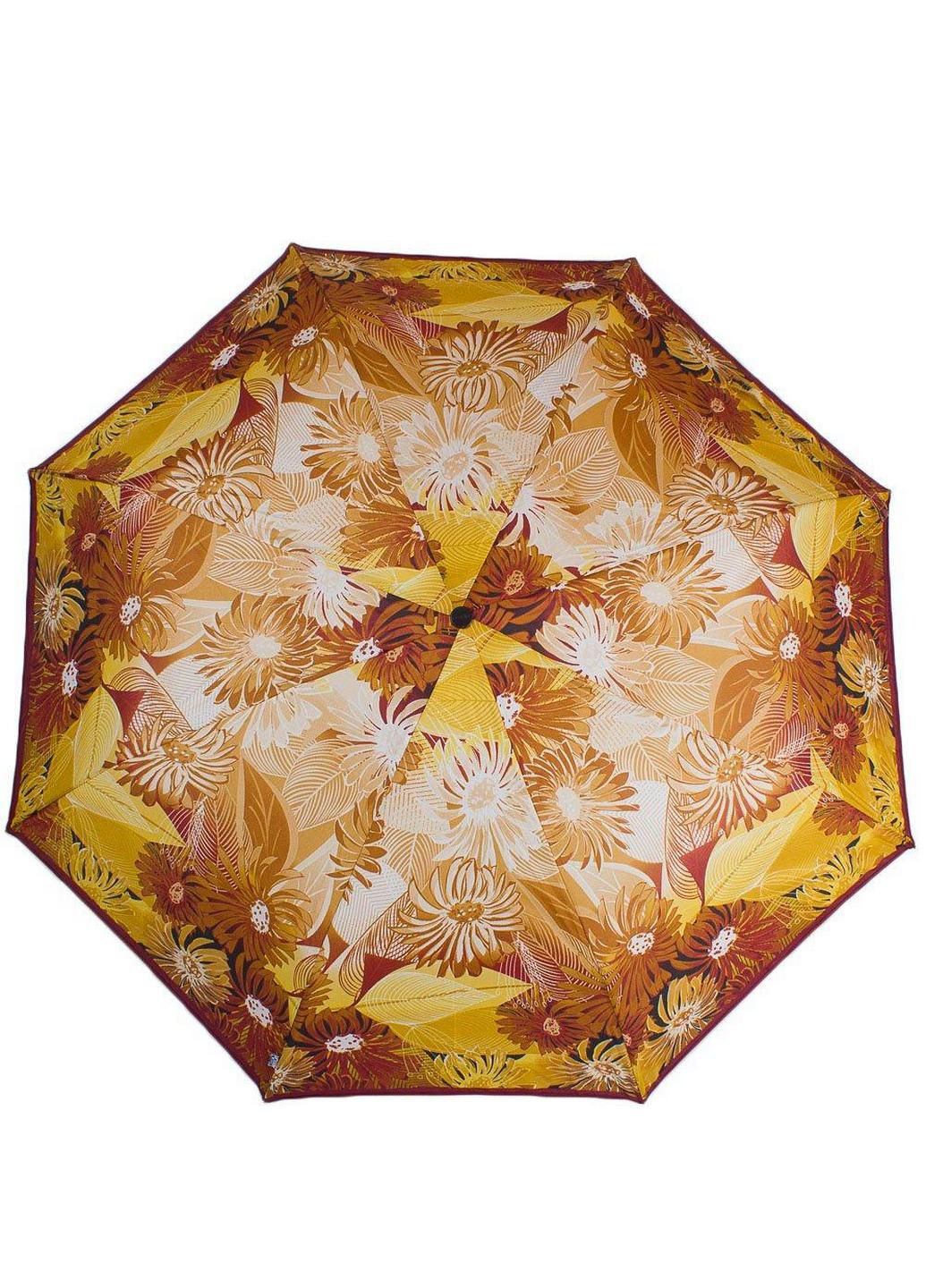 Коричневый складной зонт полный автомат 98 см Airton (197766317)