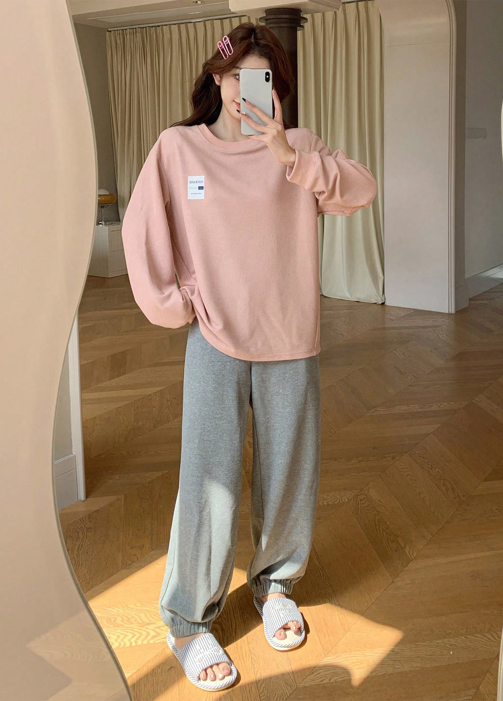 Комбинированная всесезон пижама (свитшот, брюки) свитшот + брюки SHEIN