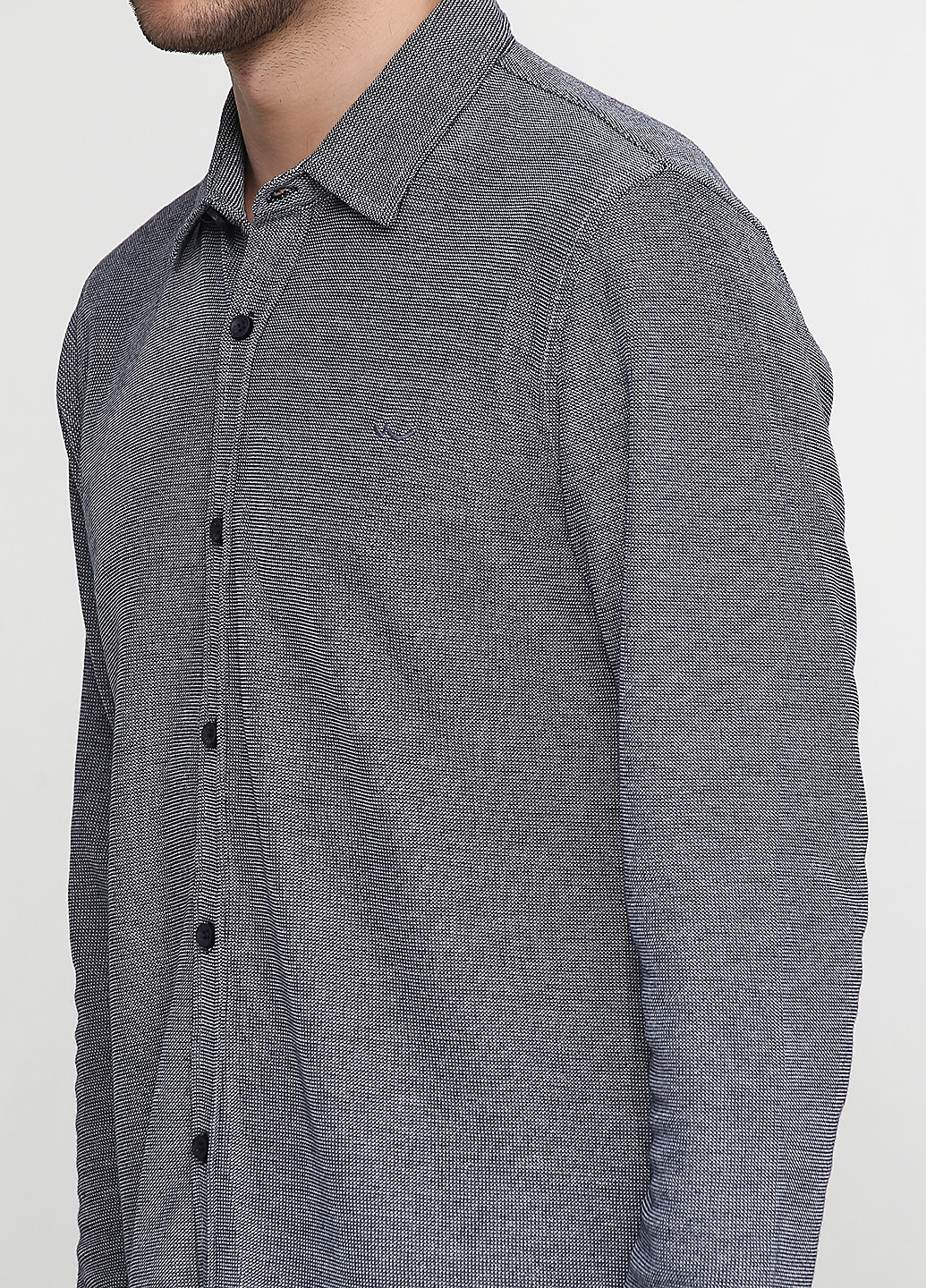Серо-синяя кэжуал рубашка с геометрическим узором LTB с длинным рукавом