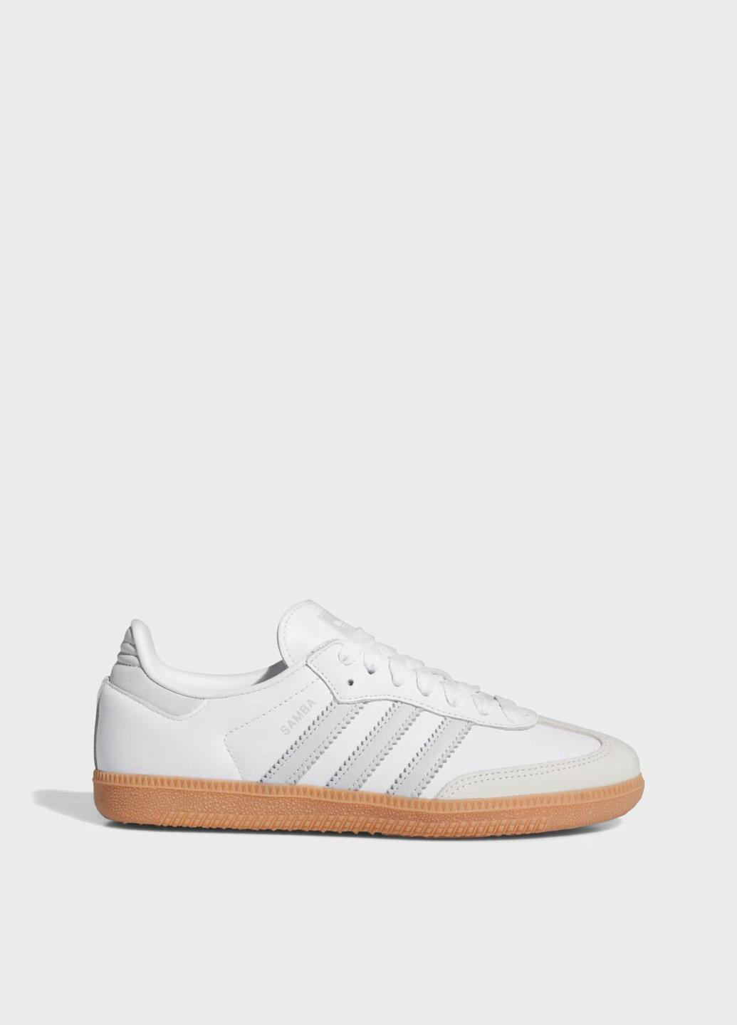 Кроссовки IE0877 adidas Samba OG White Halo Blue Gum белые демисезоны (317218287)