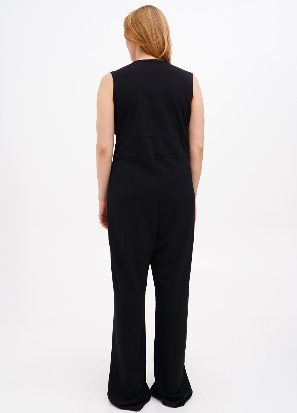 Комбинезон Boohoo комбинезон-брюки однотонный чёрный кэжуал полиэстер