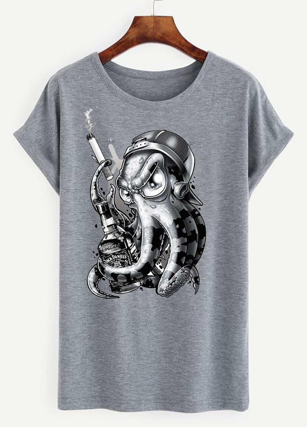 Серая футболка серая мужская octopus Zuzu