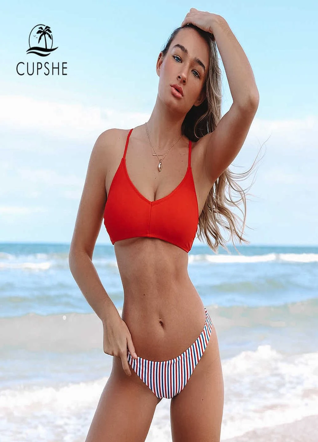 Червоний літній купальник CUPSHE