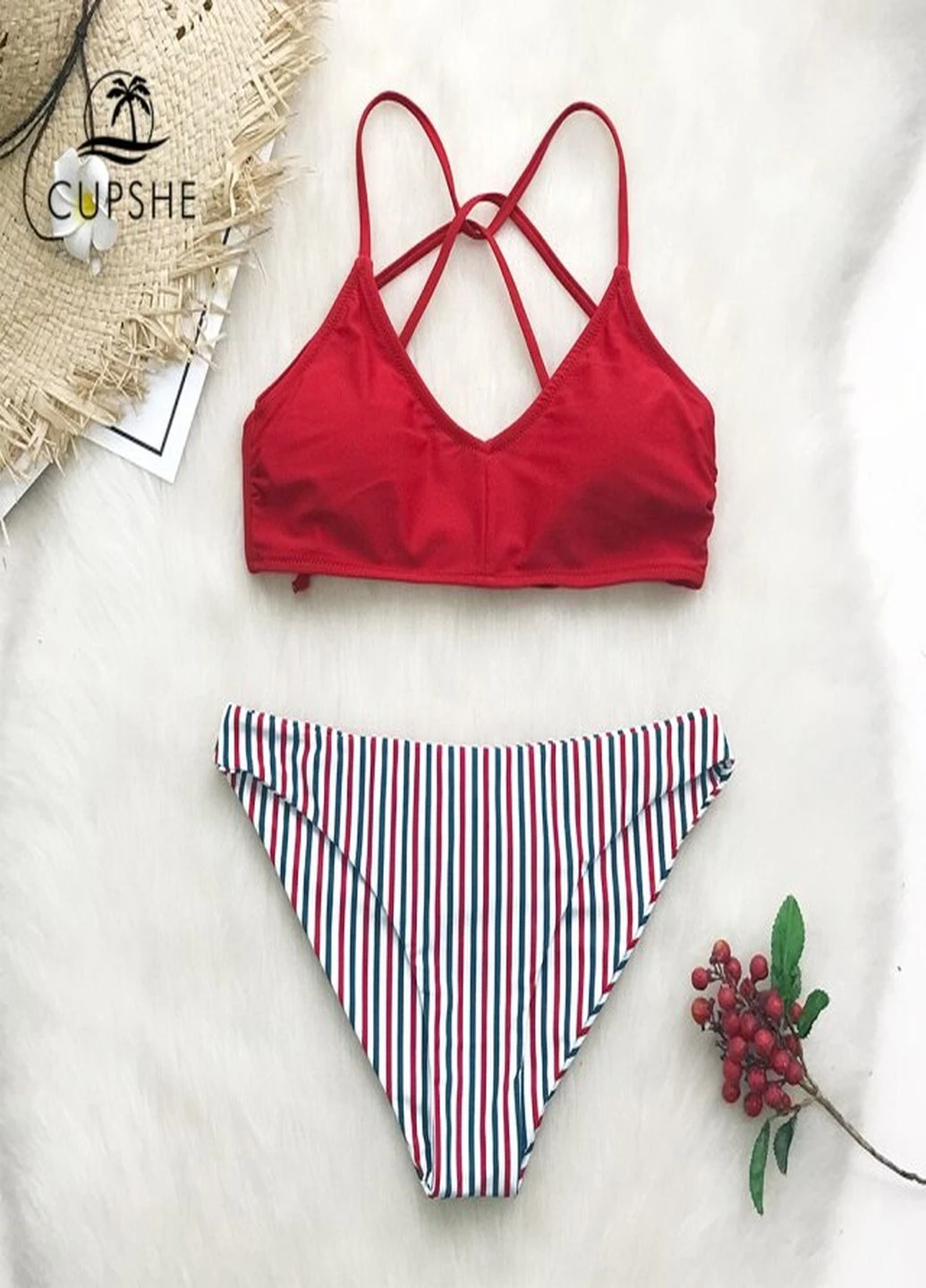Червоний літній купальник CUPSHE