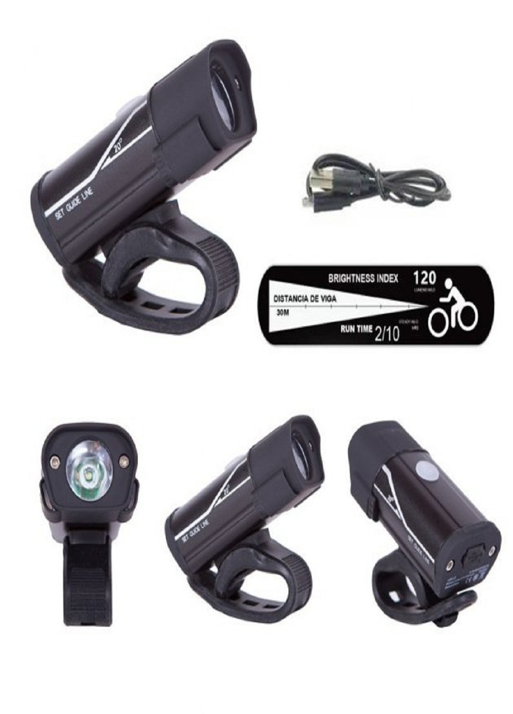 Велосипедный фонарь - фара WD-422 T6 аккумуляторный на руль велосипеда велофара с 3-мя режимами Черный No Brand (254025770)