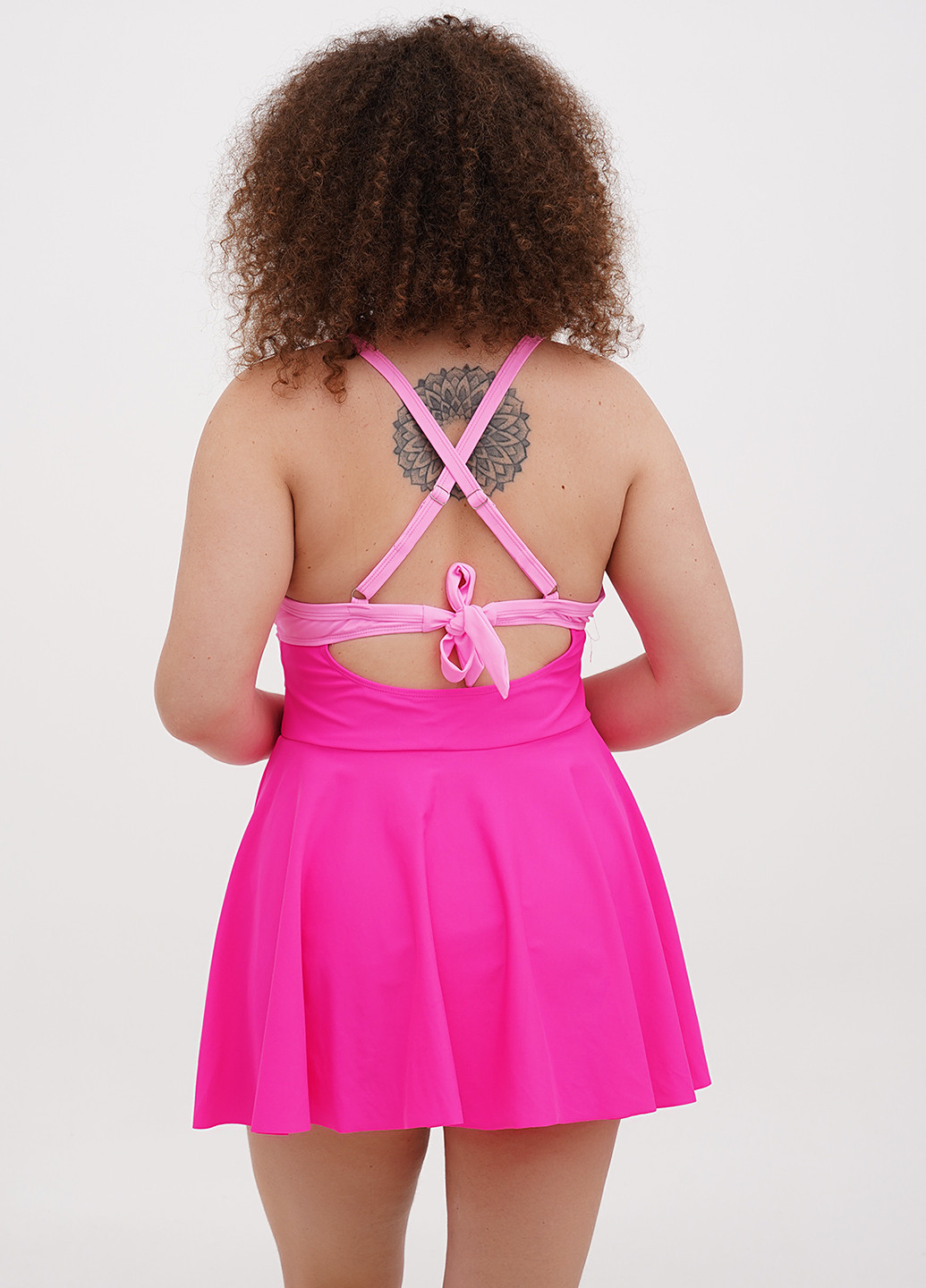 Кислотно-розовый летний купальник купальник-платье No Brand