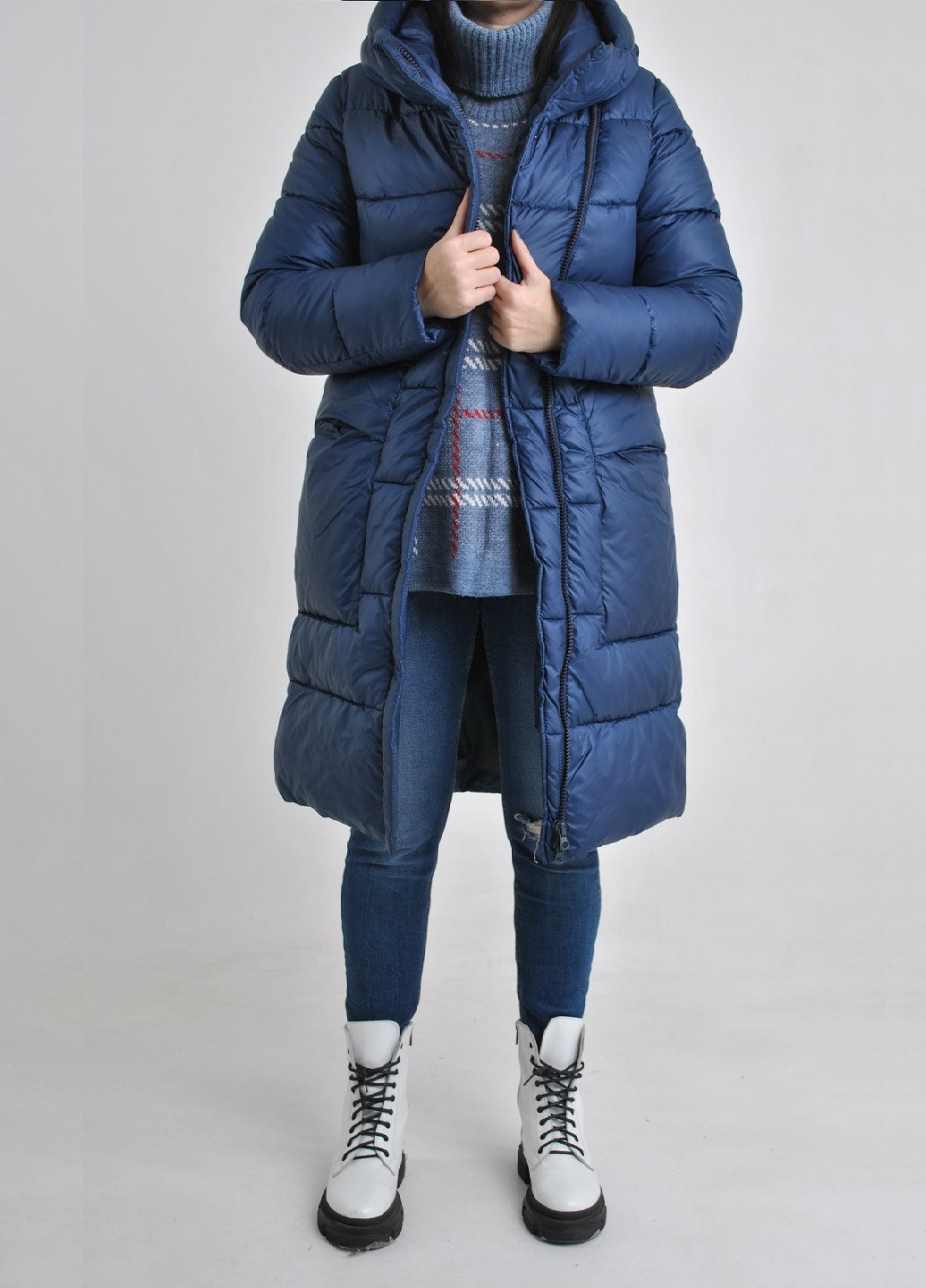 Синий зимний Пуховик Glam Panic