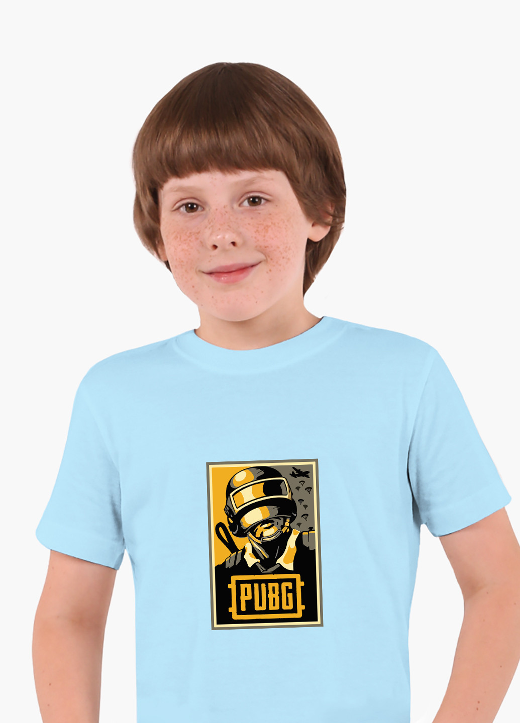 Блакитна демісезонна футболка дитяча пубг пабг (pubg) (9224-1179) MobiPrint
