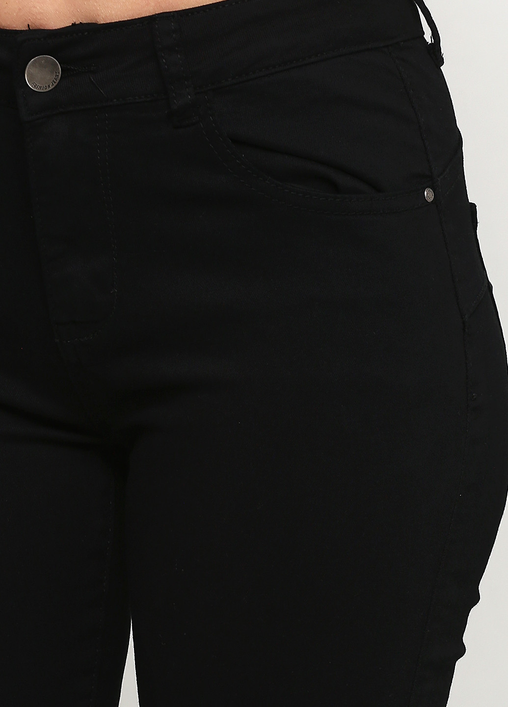 Черные демисезонные зауженные джинсы Miss BonBon