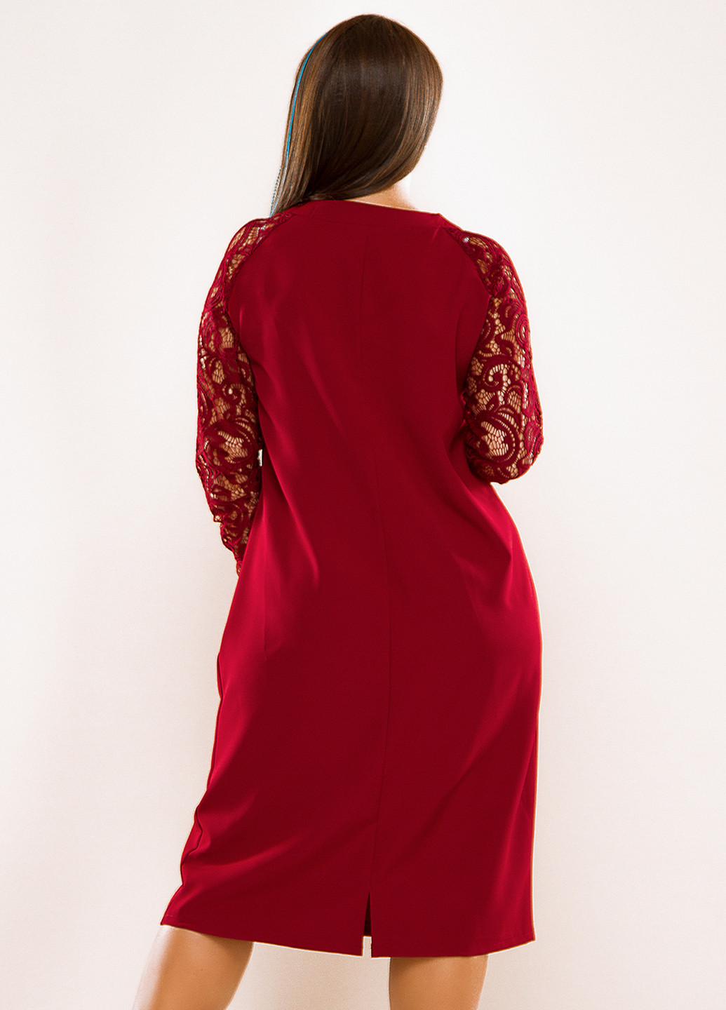 Бордова кежуал сукня коротка Lady Style з абстрактним візерунком