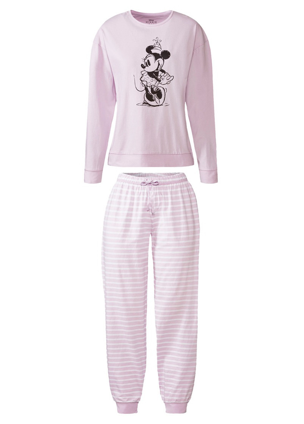 Светло-розовая всесезон пижама (лонгслив, брюки) лонгслив + брюки Esmara