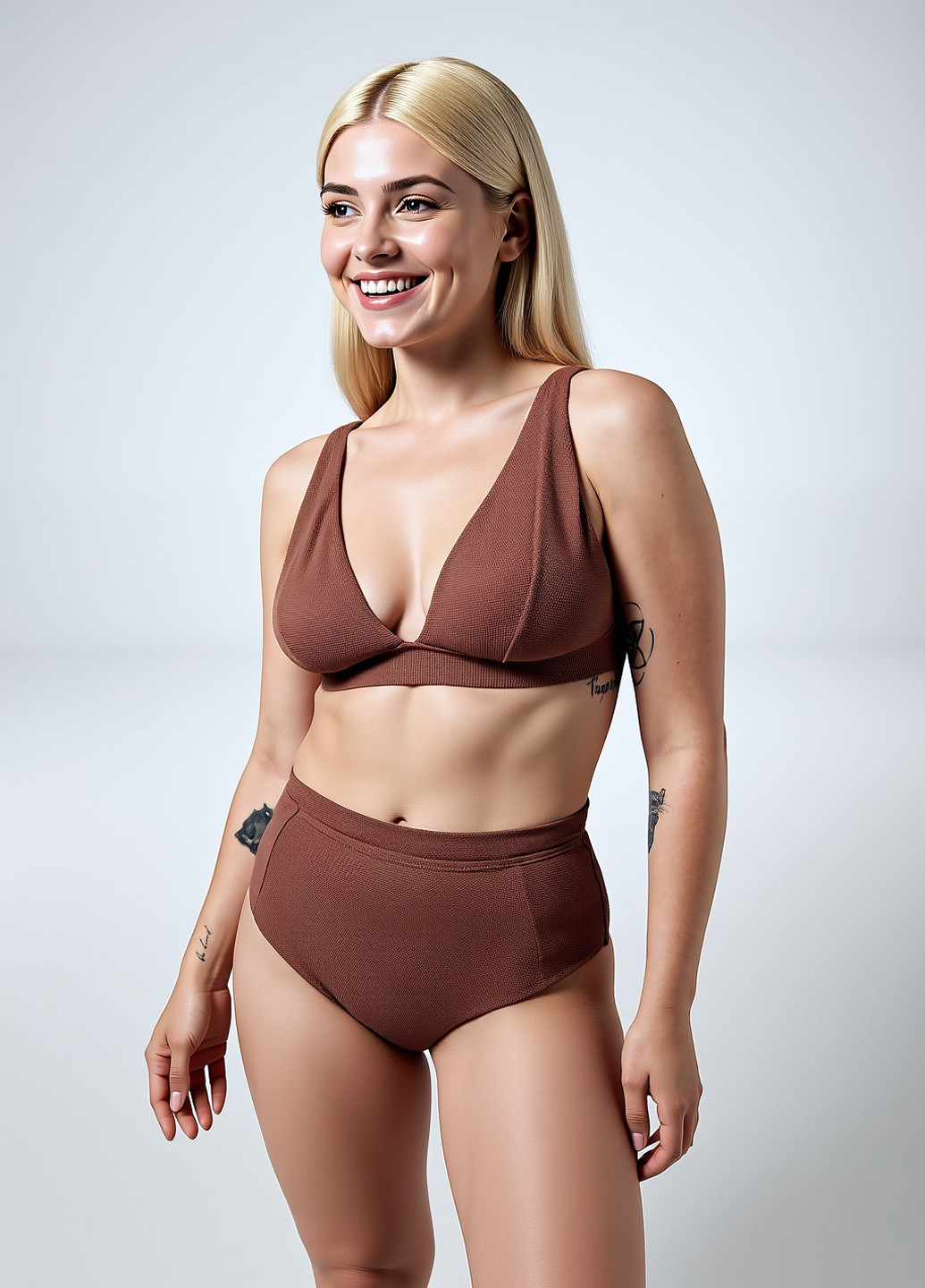 Коричневые купальные трусики однотонные Reserved