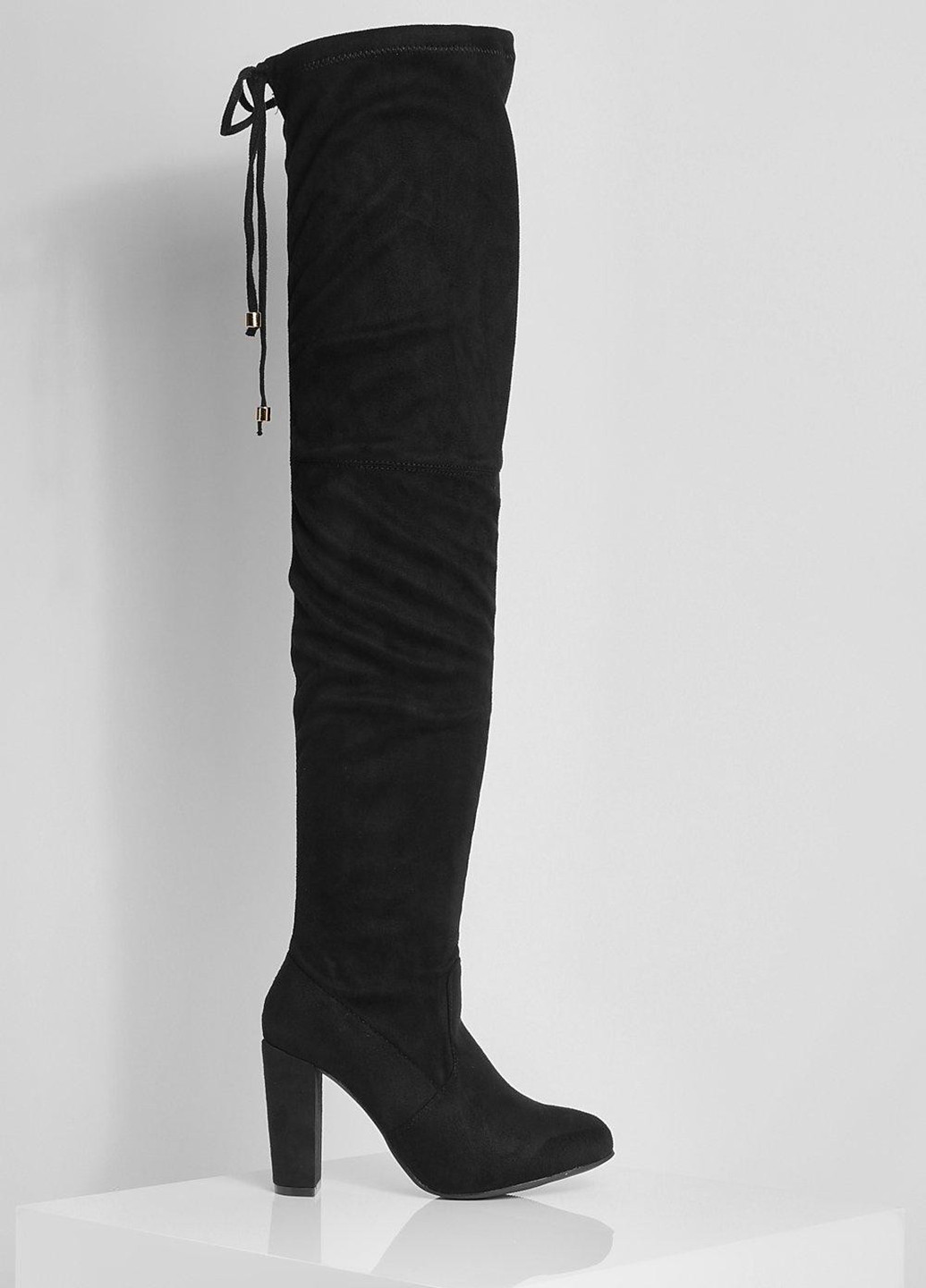 Осенние сапоги ботфорты Boohoo завязки