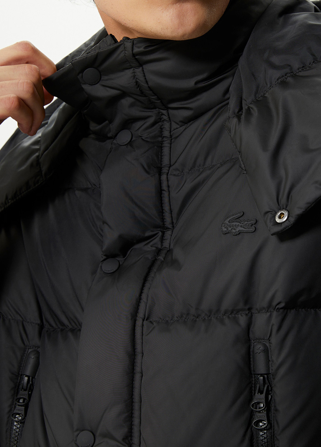 Чорний демісезонний Пуховик Lacoste