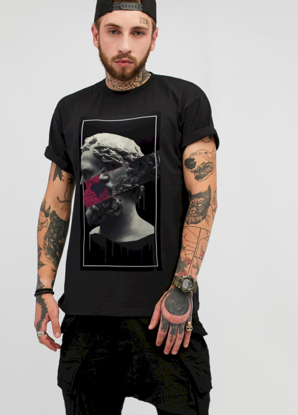 Чорна футболка чоловіча YAPPI