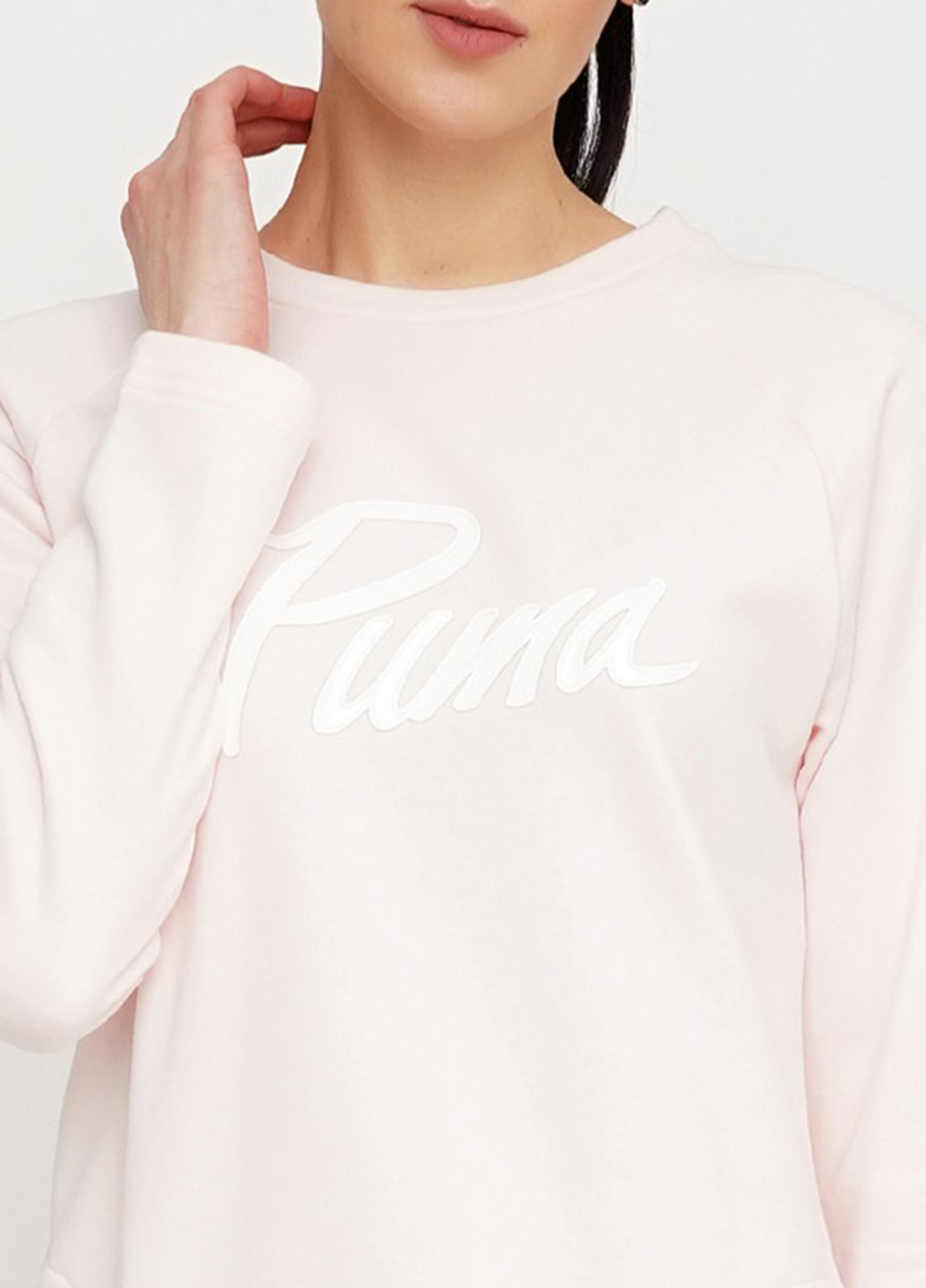 Розовое спортивное платье а-силуэт Puma с надписью