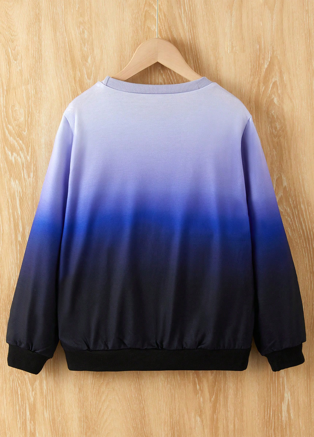 SHEIN свитшот градиент темно-синий кэжуал полиэстер, трикотаж