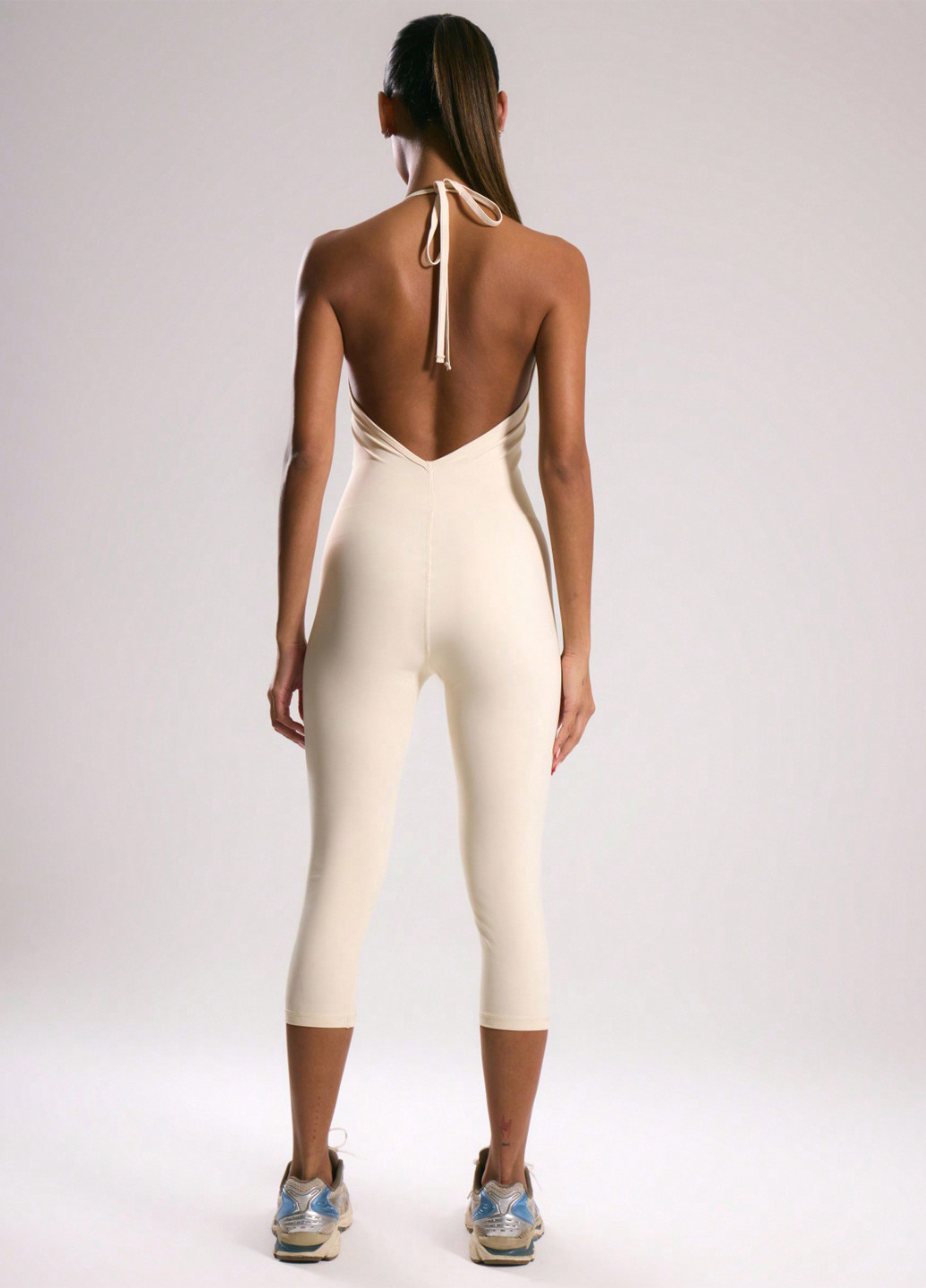 Комбінезон SHEIN комбінезон-брюки напис кремовий спортивний поліамід