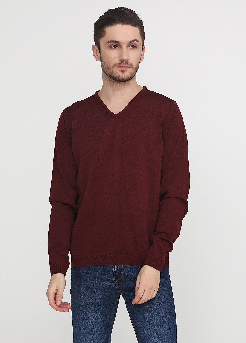 Бордовый демисезонный пуловер пуловер Belika