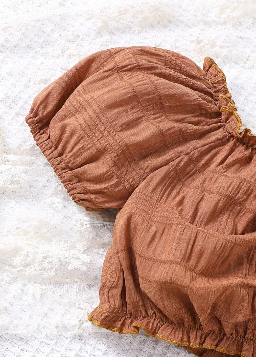 Коричневий літній костюм (топ, штани) SHEIN