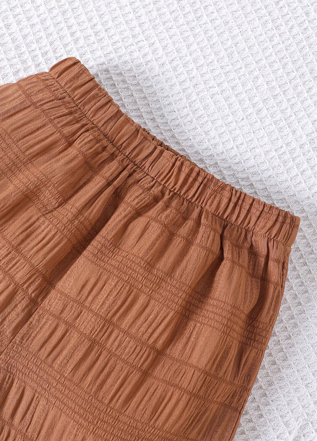 Коричневий літній костюм (топ, штани) SHEIN