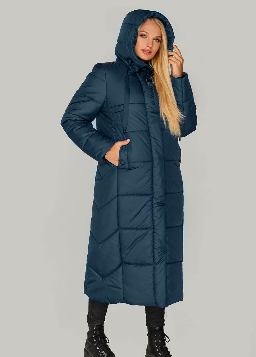 Бирюзовая зимняя куртка-пальто сандра MioRichi