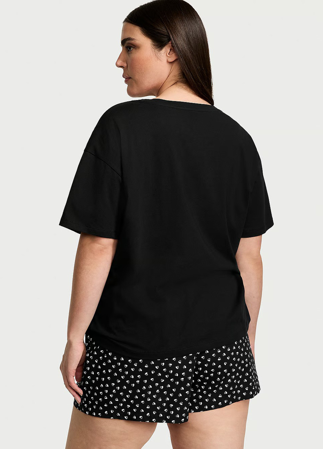 Черная всесезон пижама (футболка, шорты) футболка + шорты Victoria's Secret