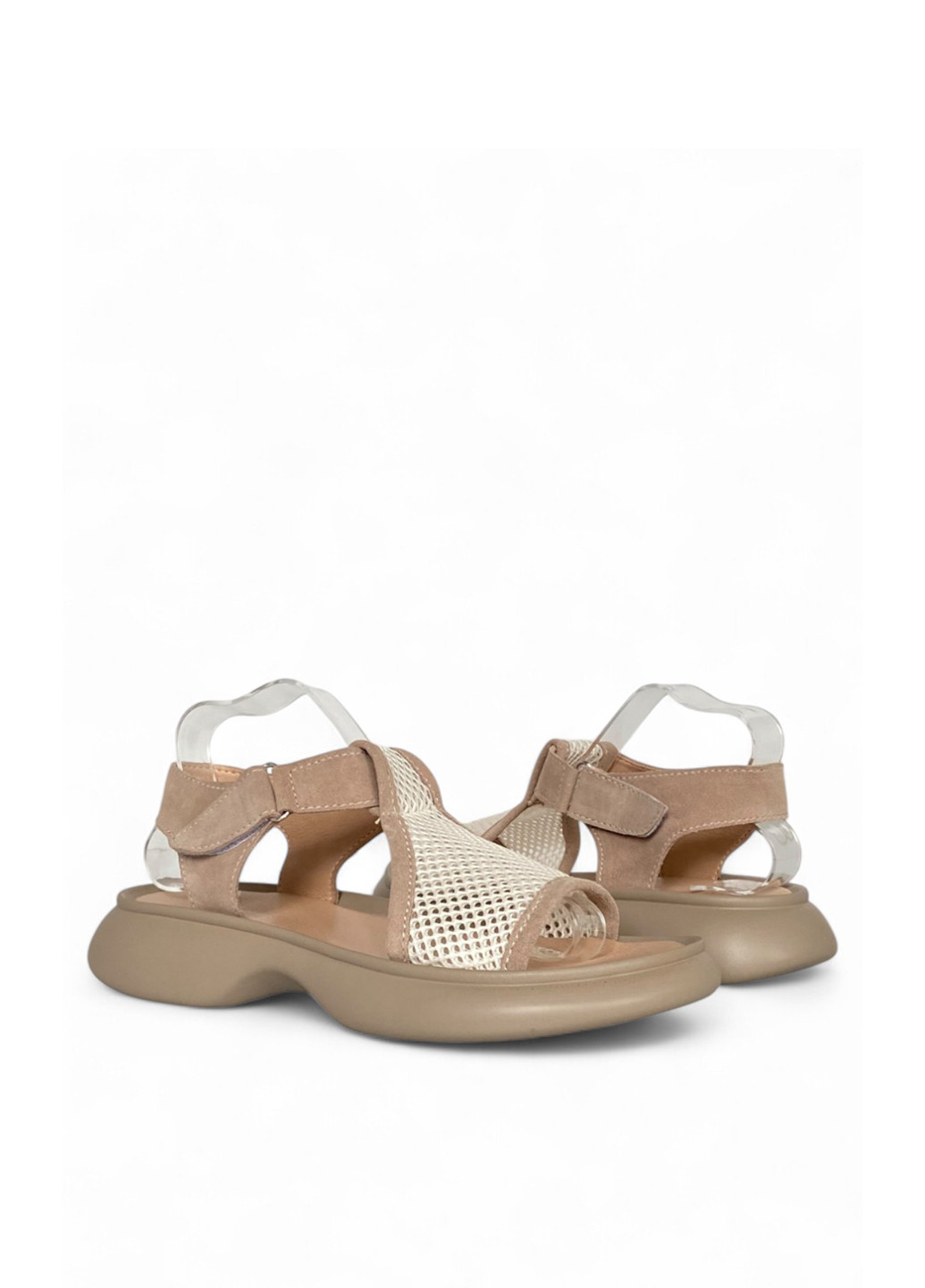 Бежевые босоножки Ailinda на липучке