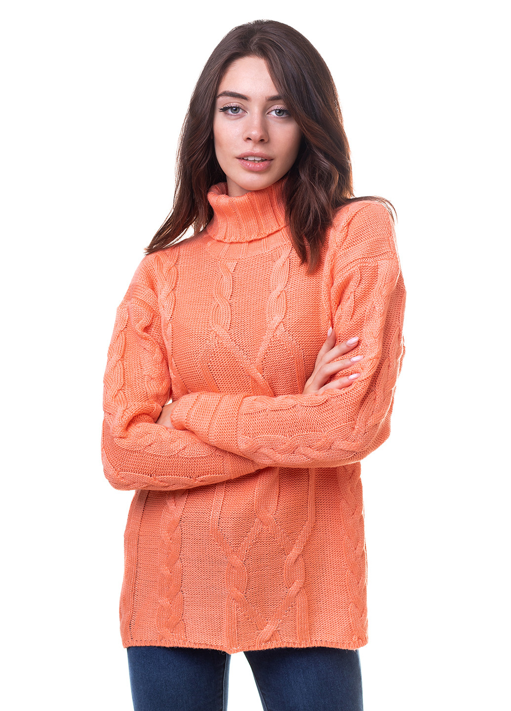 Персиковий зимовий светр жіночий Bakhur