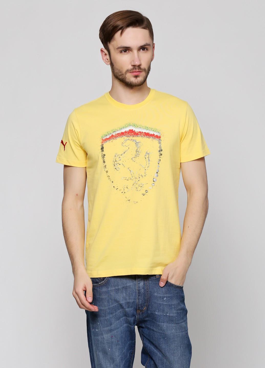 Желтая футболка мужская Puma Ferrari