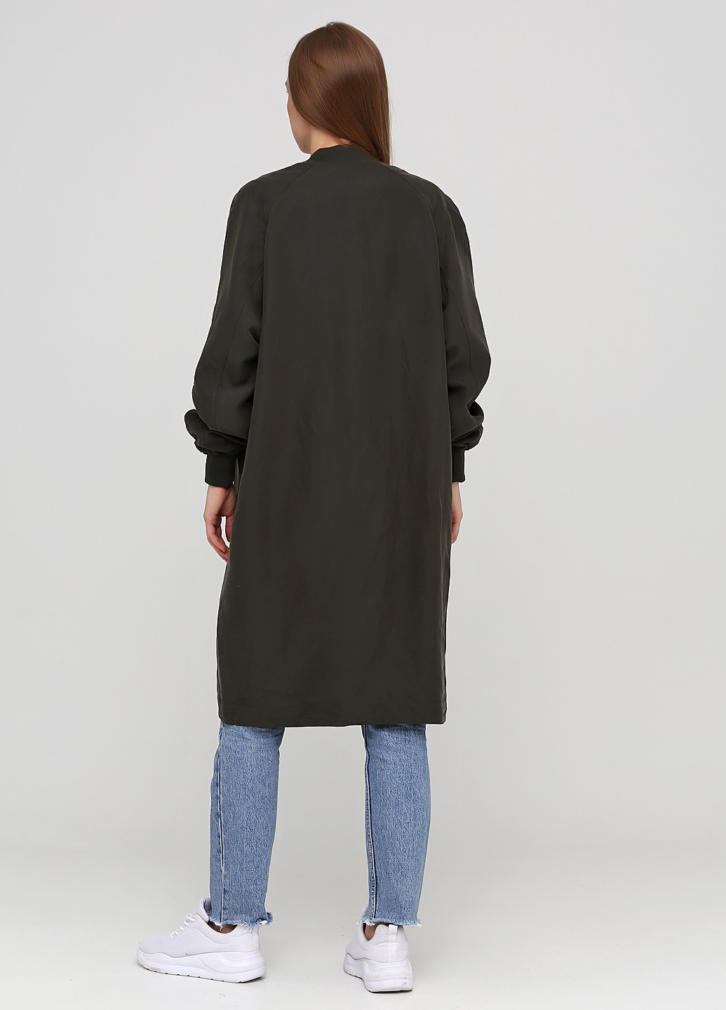 Темно-зеленое демисезонное Пальто однобортное Weekday