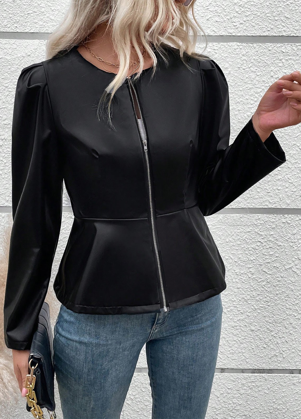 Чорна демісезонна куртка куртка-піджак SHEIN