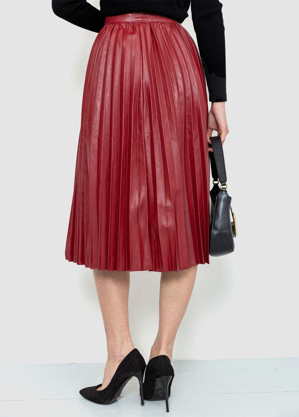 Бордовая кэжуал однотонная юбка Ager плиссе